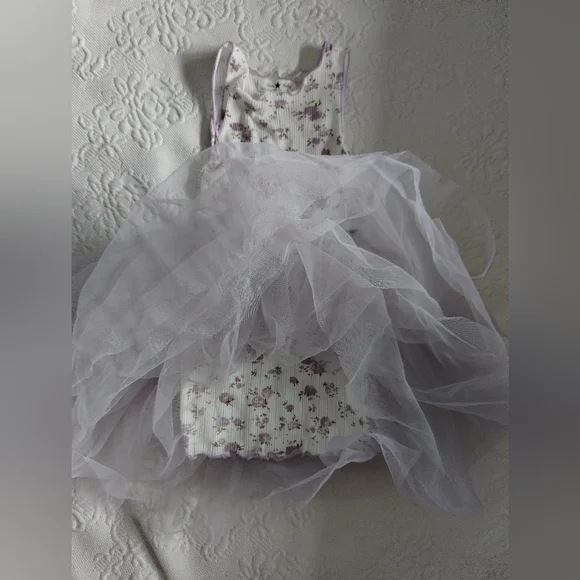 Purple Flower Tutu Dress 2T - Picture 3 of 7